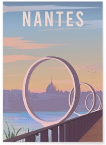 Affiche ville Nantes | A3 : 29,7x42cm