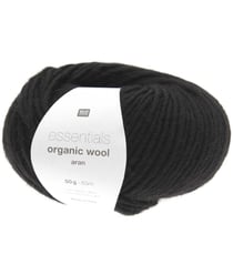 Pelote de laine à tricoter Essentials Organic Wool Aran - Rico Design 06 Noir