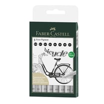 Boite de 8 feutres fin Ecco pigment - noir - Faber-Castell