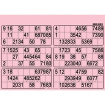 Plaque de 6 grilles de loto rigide 1,5mm rose - cartons loto - cartaloto