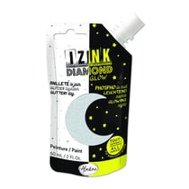 Peinture tous supports - Pailletée et phosphorescente - Argent - 60ml - IZINK - Diamond glow