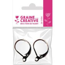 Graine Créative - Boucles d'oreilles dormeuses Vieil argent 1 paire