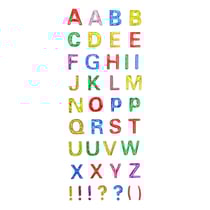 Stickers époxy pailletés alphabet et symboles 40 pièces
