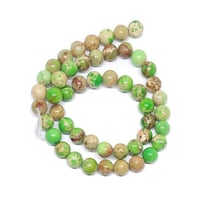 Fil de 45 perles ronde en pierre naturelle 8 mm JASPE IMPERIAL VERT
