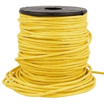 Bobine 35m cordelière aspect cuir 2mm jaune