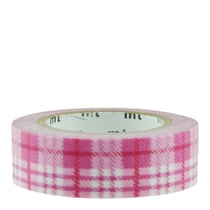 Masking tape - tartan écossais rose - check light pink - 10 m x 15mm