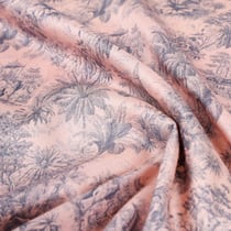 Tissu Viscose imprimé Maharaja sur fond Rose poudré - Au mètre