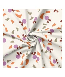 Tissu coton popeline motifs géometriques de 145 cm de largeur 0 Ecru vendu par 50 cm