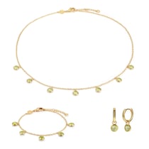 Collier, bracelet et boucles d'oreilles Gemia en pierres Péridot
