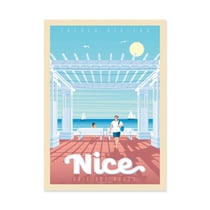 Affiche 30x40 cm - Nice Baie des anges - Olahoop Travel Posters