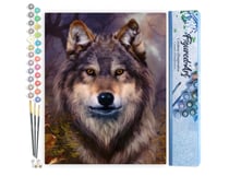 Peinture par Numéro Figured'Art - Tête de loup - Kit de Loisir Créatif DIY Numéro d'Art Complet - 40x50cm sans châssis en bois