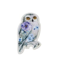Lot de 3 écussons thermocollants animaux fleuris chouette 5,5cm x 3,5cm