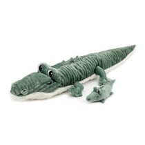 Peluche crocodile Croketou maman et son bébé vert