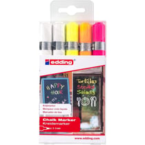 Lot de 5 marqueurs craie liquide pointe ogive 2-4mm - EDDING - Assortis