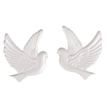 Motif de cire: Colombe, nacré, 2,2x2,7cm, 2 pces