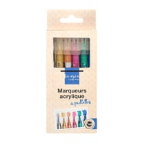Marqueurs peinture à paillettes haute pigmentation 6 pièces