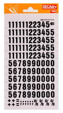 Chiffres Transfert Noir 12mm