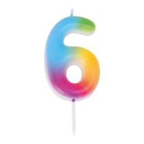 Bougie multicolore - chiffre 6
