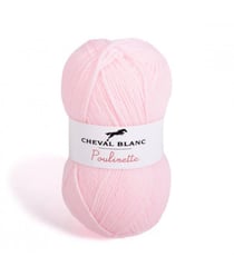 Pelote de laine à tricoter POULINETTE - Cheval Blanc 48 Rose