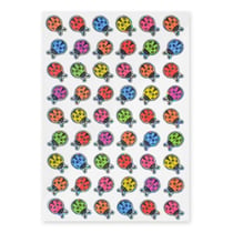 Stickers époxy pailletés coccinelles 1 x 1,4 cm 54 pièces