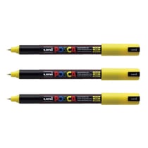 Lot de 3 marqueurs peinture pointe calibrée extra-fine 0,7 mm - POSCA - Jaune