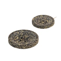 Lot de 6 boutons rond écorces de riz 4 trous noir