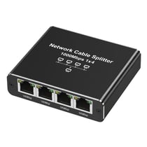 LinQ Switch Ethernet avec 1 Entrée RJ45 vers 4 Sorties RJ45 Vitesse 1Gbps Noir