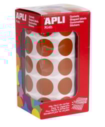 Gommettes rouleau Rond Ø 20 mm marron x 1 770