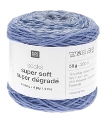 Laine à chaussette Socks Super Soft Super Dégradé 4 fils - Rico Design 09 Bleu
