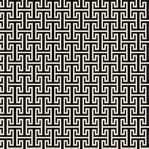 Tissu Viscose stretch Maze écru sur fond Noir - Au mètre