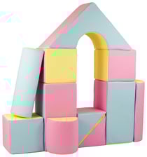 Set de 11 blocs en mousse pour le jeu rose, bleu, jaune