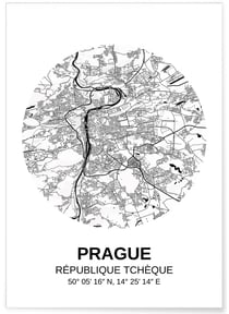 Affiche Carte Prague | A3 : 29,7x42cm