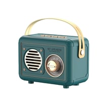 Mini Enceinte Bluetooth Rétro Portable Avec Radio FM Et USB Sky Blue Vert YONIS