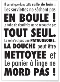 Affiche Il paraît que dans cette salle de bain.... | A3 : 29,7x42cm