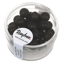 Renaissance Perles en verre, dépolies, 8, noir, boîte 25 pces