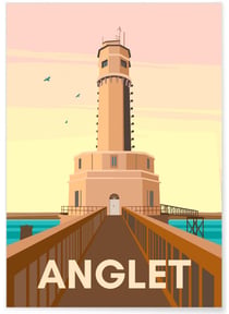 Affiche ville Anglet | A3 : 29,7x42cm