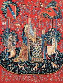 Canevas Pénélope Antique Dame à la licorne l'Ouïe 65x80cm