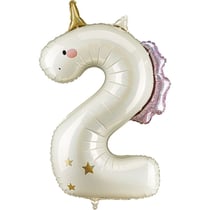 Ballon Aluminium Géant Licorne Chiffre 2 - 93 cm