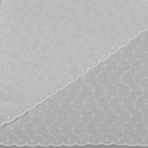 Tissu Coton Broderie anglaise petites fleurs sur fond Blanc