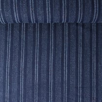 Tissu Jean jacquard Jayce rayures Bleues sur fond Bleu marine