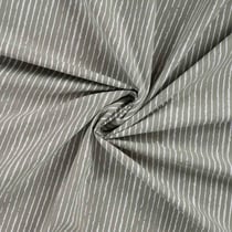 Tissu Popeline de  Coton  rayures blanches Zira sur fond Vert kaki clair - Au mètre