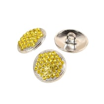 Lot de 6 boutons strass jaune 17mm