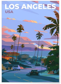 Affiche ville Los Angeles 2 | A3 : 29,7x42cm