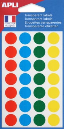 Gommettes couleur translucides Rond Ø15mm x 140