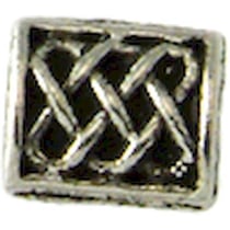 MégaCréa - Perle métal rectangle plat 7 mm Argenté 10 pièces