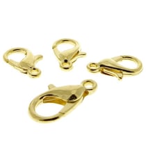 30 Fermoirs mousquetons metal DORE 12 x 6 mm - creation bijoux perles