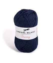 Pelote de coton à tricoter SUNNY UNI - Cheval blanc - PPSC 94 Bleu