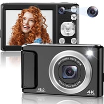 Appareil Photo Numérique 4K HD Double Caméra Zoom 16X Écran 2.8 Pouces Blanc Noir YONIS