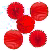 Lanternes rouges à monter soi-même (5 pièces)