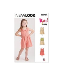 Patron New Look 6784 - Robes et Barboteuse pour Enfants taille n°FR 3-8